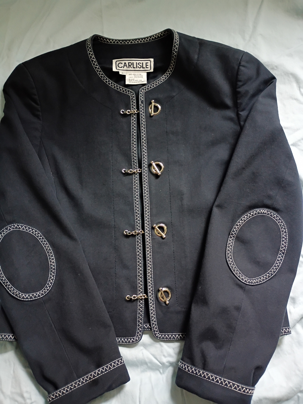 Carlisle Black Women's Jacket with White Stitching